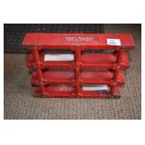 STEEL RED 4 TIER SHELF 7,5" X 10.5" GARY WELDED