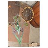 COLORFUL STAINED GLASS SMALL PIECE MISSING 27" X