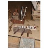 WOOD CRATE, SCOOP, DISPLAY PIECES POTTING SHED