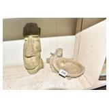 CEMENT HEAD 11" H, CHERUB PLANTER