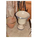 20" H TERRA COTTA PLANTER GLAZED AND OTHER