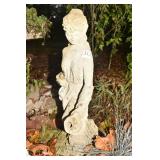 CEMENT WOMAN WITH URN