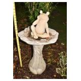 BIRD BATH W/ FROG RESIN
