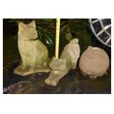 THREE CEMENT CATS