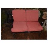 WROUGHT IRON LOVE SEAT W/ CUSHIONS