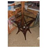 36" ROUND GLASS TOP BAMBOO BASE TABLE