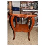 TWO TIER TABLE CARVED EDGE 29" H X 24" ROUND VERY