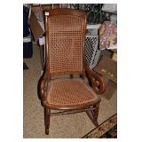 VICTORIAN ROCKER CANED BACK AND SEAT