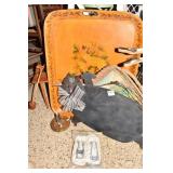 BLACK CAT, HAND PAINTED TRAY, HAMMOCK HANGING