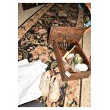 WOOD BOX, BABY SHOES, NAPKIN HOLDER ETC.