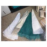 DRAPES STRIPPED, BRONZE TABLE RUNNERS, ETC.