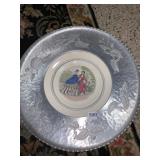COURTING SCENE PLATE W/ ALUMINUM SURROUND