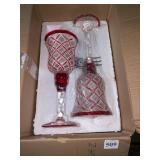 TWO NEW RED CANDLE HOLDERS