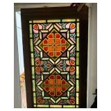 STAINED GLASS PANNEL IN WOOD FRAME