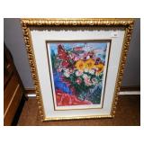 PRINT MARC CHAGALL "BOUQUET" OVER ALL SIZE 31" H