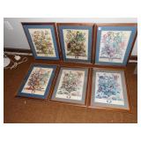 BOTANTICAL PRINTS 22" X 18" - ONE DAMAGE ON