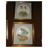 FLOWER PRINTS 17.5" X 16" GOLD FRAMES