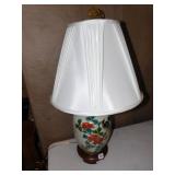 BIRD ON TREE BRANCH WOOD BASE, PLEATED SHADE 30"