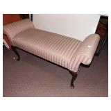 BENCH MAUVE COLOR WOOD LEGS 48" W X 18" D