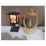 STAINED GLASS LIGHT 10" H, LANTERN LIGHT ELECTRIC