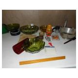 GEODE STONE, CONDIMENT HOLDER, BOWLS, LEAD