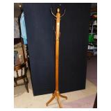 OAK 4 HOOK COAT TREE
