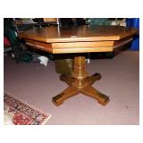 OCTAGON POKER TABLE 39"  W/ 2 LEAVES & BRASS TRIM