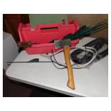 AXE, GARDEN TOTE GREEN SPIKES FOR YARD, ETC.