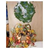 TWO CHRISTMAS WREATHS