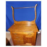 VINTAGE WOODEN WASH TABLE, 30" H X 33" W X 17"