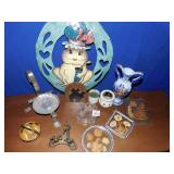 SMALL VASE MADE IN PORTUGAL, PRESSED FLOWERS IN