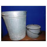 POT, METAL TRASH CAN