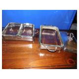 SILVER PLATED CHAUFFERS, ONE HAS DOUBLE PAN