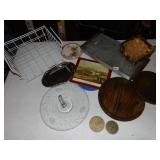 WOODEN PLATES, UNDER SHELF HOLDERS, ETC.