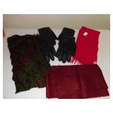 RED FENDI SCARF, GLOVES, ETC.