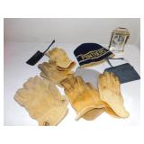 CLOCK, PANTHER HAT, GLOVES, ETC.