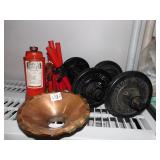 HYDRAULIC JACK, WEIGHTS, ETC