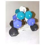 WEIGHT CAP BARBELLS 5, 8, 10 LBS. W/ HOLDER