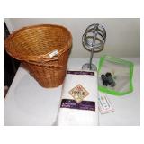 LINEN LIKE TABLE CLOTHES, HAND TOWEL HOLDER, ETC