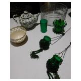 LENOX BOWL, TINY CHIP ON LEFTON TEA POT, HANGING