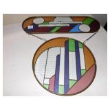 GEOMETRIC STAINED GLASS 20" LONG
