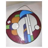 ROUND STAINED GLASS 15.5" W/ CHAIN