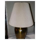 BRASS LAMP  36" H W/ PLEATED SHADE