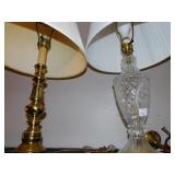 CRYSTAL LAMP, BRASS LAMP