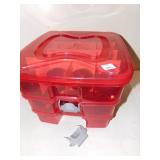 BLUE/GREEN GLASS ORNAMENTS IN STACKING HOLDER