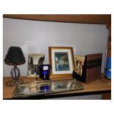 MIRRORED TRAY HANDING LIGHT, FAUX BOOK TAPE