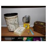 WASTE CAN, PICNIC BASKET, NAIL CLIPPERS, ETC.