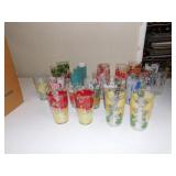 ASSORTED VINTAGE FLOWER GLASSES, ETC.