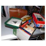 LEATHER BRIEFCASE, CARDS, ENVELOPES