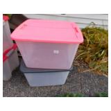 2 TOTES PINK & GRAY LID